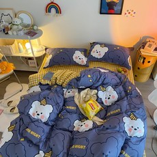 도트땡땡이체크곰돌이이불커버