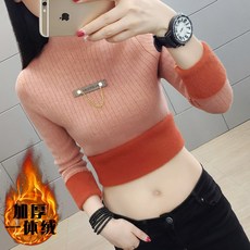 위쿱스토어 이너셔츠 반폴라 일체 여자스웨터패션 두터운 이너티셔츠 여성 겨울 가을 계절 이너웨어