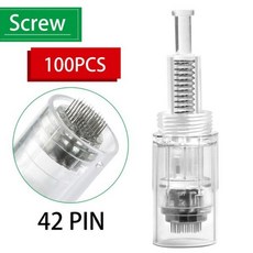 오토 MTS 니들 카트리지 100/50/20/10pcs 스크류 Pen 마이크로 닥터펜 Microneedling 9 핀/12 핀/36 핀/3D/5D Nano MYM 111906, 100개 나사 42핀
