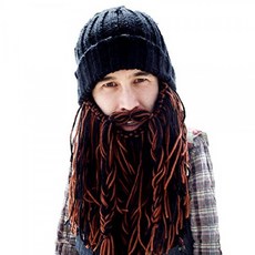 Beard Head Barbarian Roadie Beanie-재미있는 니트 모자와 가짜 수염 의상
