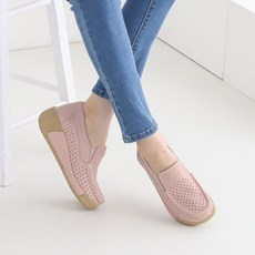 키높이 통굽 소가죽 펀칭 여성 드라이빙슈즈 q