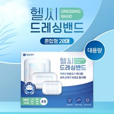 대일제약 헬씨드레싱밴드 혼합형 20매 거즈반창고 일체형밴드, 1개