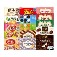대용량비스켓 4묶음 과자세트, SET.18빅파이+아이비+카스타드+롯데샌드깜뜨