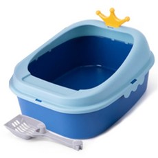 고양이 애완 동물 화장실 플라스틱 청소 개 집 애완 동물 공급 경량 애완 동물 산산조각 방지 균열 방지 안티 깨는 고양이 쓰레기 상자, 작은 크기, 협력사, 스타일 1 블루, 1개