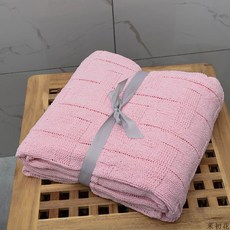 담요 북유렵풍 단색 니트 쇼파 융 사무실 낮잠 에어컨 무릎 여성겨울 캐주얼 매트 얇은, C19-셔닐 벽돌무늬 핑크 _G615