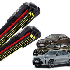 1+1 BMW X6 E71 F16 G06 전차종 순정 호환형 초밀착 와이퍼 윈도우 브러쉬 와이퍼블레이드, T2-X6 E71(07-12)-600+475/C