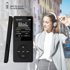휴대용 MP3 플레이어 LCD 화면 FM 라디오 비디오 Hifi 플레이어 게임 영화 전자 책 음악 플레이어 내장 마이크 j10, (29:201336100)Black:CHINA