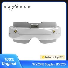 드론 SKYZONEFPV 고글 드론 OLED 해상도 디스플레이 패치 및 옴니 안테나 포함 SKY020 V2 FPV 640x400, 02 White