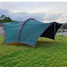 터널 타프 사이드월 블랙코팅 타프 메사캠핑 하비 루나 터널형 차박용 도킹텐트, 7*8 오메가그린하비