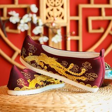 꽃신 자체디자인 고풍 한나라의복 여성신발 키높이 개량 들창코신발 코디 고대의상 한나라 신발 자수신발