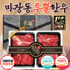 마장동 한우선물세트 구이용 1++ 투뿔 소고기 등심 특수 불고기 선물용, 1개