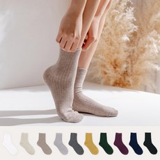 싸다구양말 여성 베이직 중목 골지 양말 8켤레 세트 학생양말 여자양말 골지양말