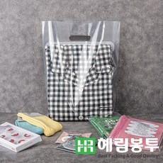 PE비닐쇼핑백(투명) 링봉투 의류 선물 포장 테이크아웃, 100장