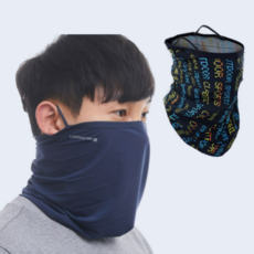 위키란쥬 여름 쿨 귀걸이 사이즈조절 멀티프 넥워머, 디지털 검정색