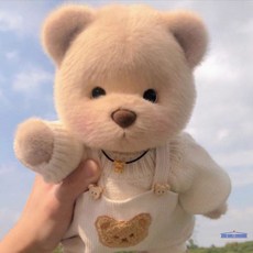레나베어 의상 정품 곰돌이인형 테디테일즈 옷세트, 밀크티베어+화이트멜빵세트, 30cm
