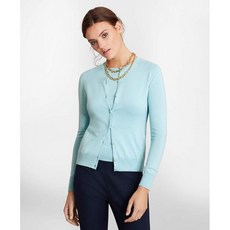 [여성 가디건 S사이즈] Brooks Brothers (브룩스 브라더스) 피마 코튼 크루 넥 가디건 100149382 라이트