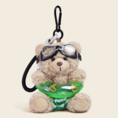 어썸메이 수영하는 튜브 곰 인형 키링 키홀더 12cm, 초록