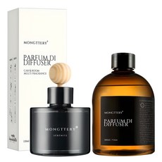 몽때리 올블랙 차량용 방향제 120ml 본품 + 300ml 리필 세트, 블랙체리, 1세트 1세트, 블랙체리