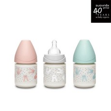 [스와비넥스] 휘게 안심 유리젖병 신생아용 120ml, 단계:래빗 민트