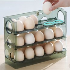 대용량 싱싱 30구 달걀보관함 계란보관함 유통기한확인 달걀트레이, 1개, No.01 3단 30구 계란보관함