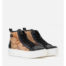 Prima Classe High smooth leather sneakers with print inserts Geo Classic Black 23IZ10699578B0001
