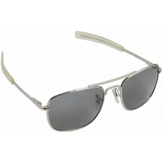 캠프코 험비 HMV-57B-MATT 극지방 바요네트 스타일 군용 선글라스 그레이 렌즈와 매트 실버 프레임 57mm