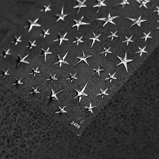 Y2K 메탈 별 네일스티커 JS 실버 2466