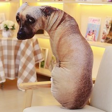 실물쿠션 재미있는 강아지 베개 3d 개 인형 호랑이 쿠션 장난감 개 머리 생일 선물 소녀 귀여운 침대 안고자는베개 등받이쿠션 꿀잠예약 롱베개 생일 선물, 사냥개