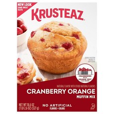 Krusteaz Supreme 머핀 믹스 크랜베리 오렌지 527.3g(18.5oz) 박스, 1개, 527.3g
