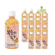 웰그린 스위트카페아이스티음료 1박스선택 3종 340ml 20개 레몬복숭아자두녹차블루베리 과일농축퓨레, 복숭아녹차 340ml 20개입