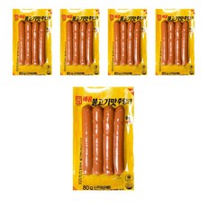 [다만세푸드] 한성 매콤 불고기맛 후랑크 80g x 5개/ 편의점 핫바 소세지, 5개