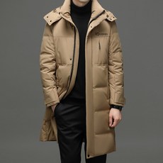 패딩 겨울 남성 한국판 패션 캐주얼 후드 롱 기모 코트