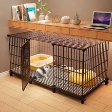 철제 고양이장 케이지 펜스 하우스 울타리 반려묘 철장 공간절약형, 특대형더블레이어105x45x벽에70, 기본모델업그레이드된도어버클+설치공구+케이지