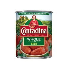 Contadina 콘타디나 바질을 곁들인 홀 로마 토마토 28 온스 캔 (6 팩), 1개