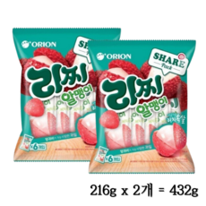 오리온 리찌알맹이 과일맛 대용량 젤리 (216gx2개), 432g, 2개