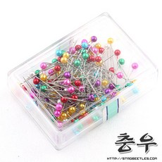 곤충 전족 전시 진주핀 (핀 약 150개 입), 컬러 진주핀, 1개