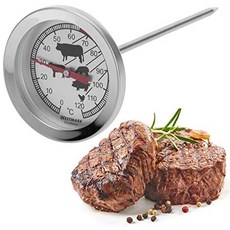 Westmark [독일]내장형 온도계가있는 Westmark 고기 바베큐 포크 38.5 cm LED 디스플레이 및 꼬치 토치 세트 녹 방지 스테인리스 스틸 / 플라스틱-실버 / 블랙 / 레드 15042280-42715, 단일옵션, 01.로스팅 온도계