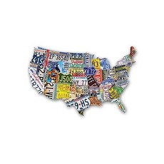 퍼즐 1000피스 USA License Plate Map 1000 Piece Jigsaw Puzzle in the Shape of the US - 31 inches long - C - map1000