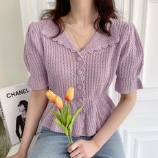 여성여름니트가디건