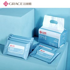 Grace 결 리 아 75% 알코올 티슈 면봉 일회용 가정용 청결 휴대용 물 10 매 * 6 팩 20 15cm, 상세페이지 참조