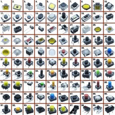 500pcs 모듬 키 푸시 버튼 터치 마이크로 스위치 키트 자동차 원격 제어 태블릿 PC 수리 패키지 촉각 인터럽터 커넥터 스위치, 자루에 넣은 200pcs