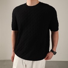 모힙지 남자 부드러운 린넨 여름 반팔 니트 6color