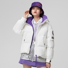 퍼스덩 여성 다운 그러데이션 숏 와이드 루즈핏 스탠딩카라 빵 BA