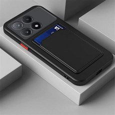 샤오미 Poco X6 Pro 케이스 카메라용 소프트 실리콘 후면 커버 다채로운 카드 가방 Fundas Poco X6 Poko Little X6 X 6 Pro X6Pro 용, 7) For Poco X6 Pro 5G - Black-, 1개