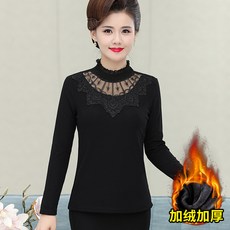 우리우리 18 중년 엄마 가을 겨울옷 모임 50-60대 기모 티셔츠-30413