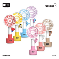 BT21 우주스타 BT21 LED 핸디팬 휴대용선풍기, 망