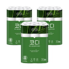[코디] 코디 제주 오름 알로에베라 화장지 30m*30롤 3팩(천연펄프 무형광 로션)