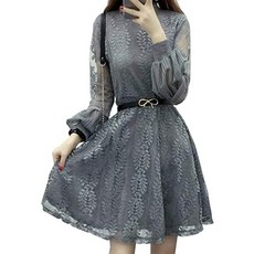 Smile lala (스마일 라라) Smile LaLa Gray M Womens Dress Dress Autumn and Winter Large Size Sexy