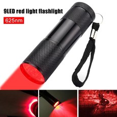 미니 9LED 625nm 레드 손전등 1 모드 시력의 악화에 대 한 강력한 토치 포켓 전술 사냥, 133737 Red Light, 01 Red 9LED, 1개