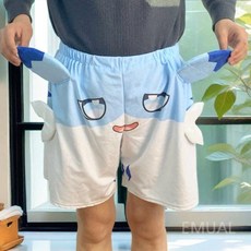 EM 귀여운 코끼리코 반바지 남자친구 선물, 라지 70-95kg, 소용돌이치는 족제비 반바지